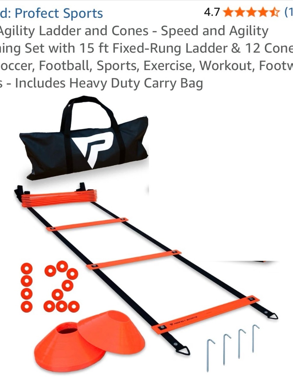 Bright Orange Agility Ladder and Cones Training Set